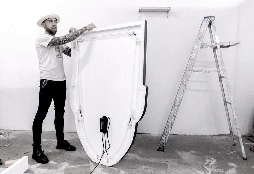 Installation of 'Floating Head Number One' - Los Angeles, 2018.